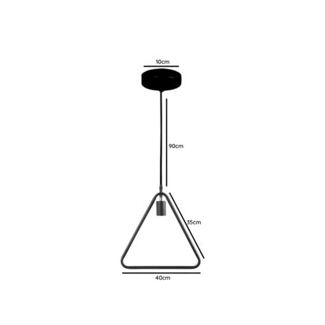 Lampara Colgante De Fierro Triangulo Vintage  E27-5