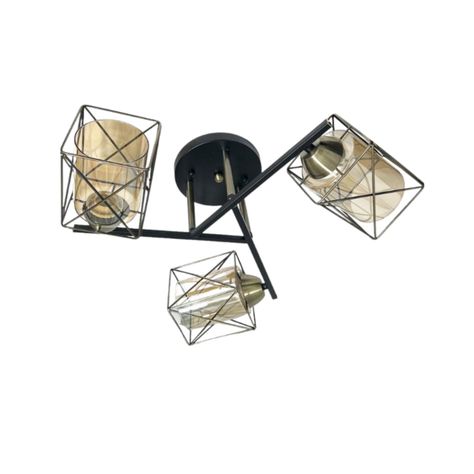 PACK 3 APLIQUE COBRE TRIPLE E27 LED ZIBAL KONNERGIE DEUS-1