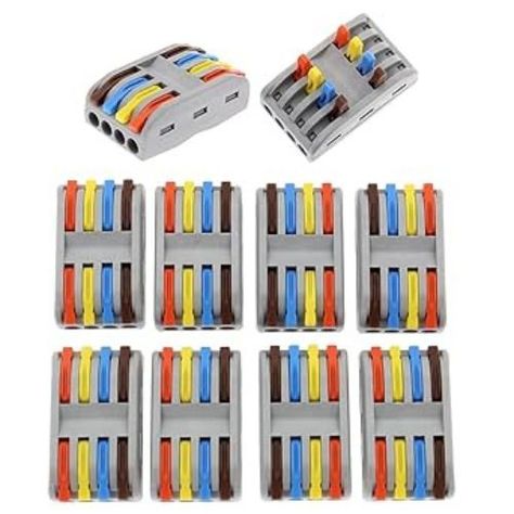 Pack 10 Conector Vago Empalme Rápido 4 Entradas 4 Salidas-1