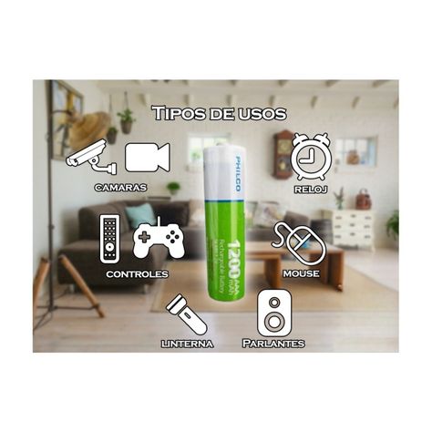 UNIDAD PILA RECARGABLE AAA 1200 MAH MULTIUSOS PHILCO-2