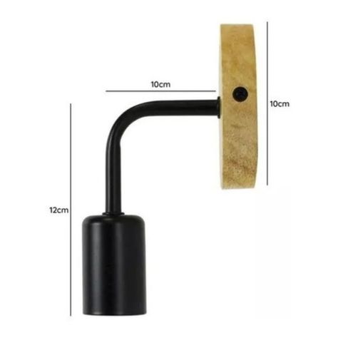 Aplique Lampara Foco Led Muro Madera E27 Decoracion Moderno-1