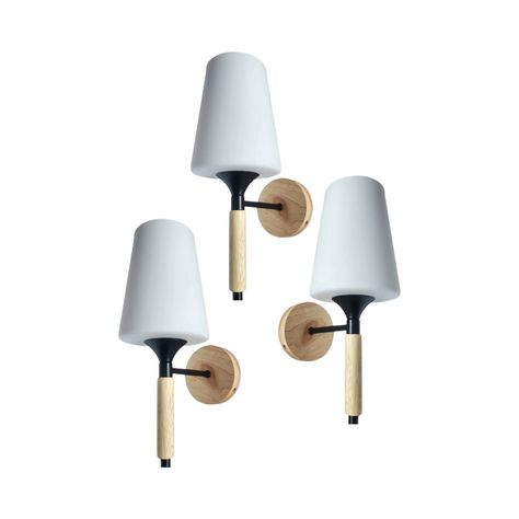 PACK 3 LAMPARA APLIQUE SIMPLE PORTA AMPOLLETA E27 LUSITANIA-0