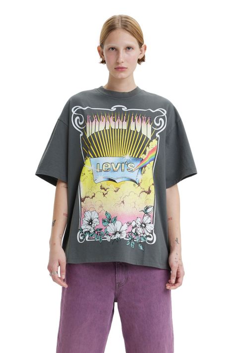 Polera Mujer Graphic Logo Batwing Gris Levis A4924-0018-0