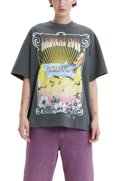 Polera Mujer Graphic Logo Batwing Gris Levis A4924-0018-1