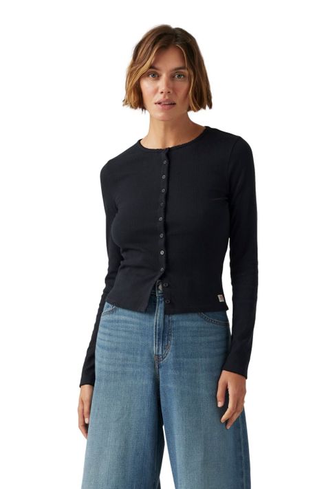 Polera Mujer Dry Goods Pointelle Ls Negro Levis 001I7-0001-0