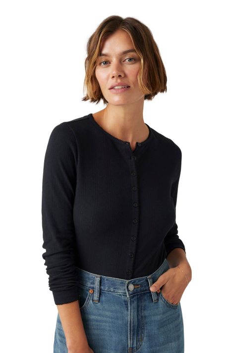 Polera Mujer Dry Goods Pointelle Ls Negro Levis 001I7-0001-2