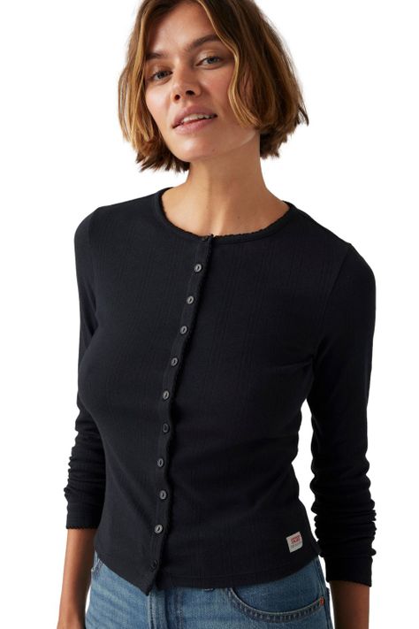 Polera Mujer Dry Goods Pointelle Ls Negro Levis 001I7-0001-3