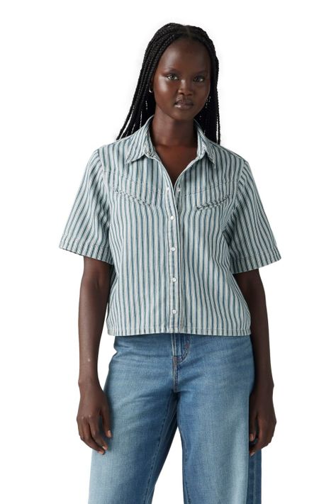 Camisa Mujer Rinoa Camp Shirt Celeste Levis 001SL-0000-0