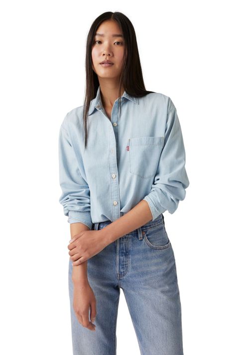 Camisa Mujer Harlie New Bf Shirt Celeste Levis 001HM-0000-2