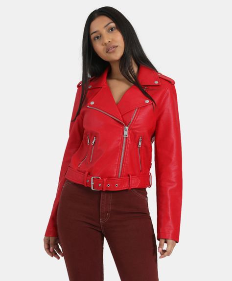 Chaqueta Mujer Belted Moto Rojo Levis 59544-0160-0