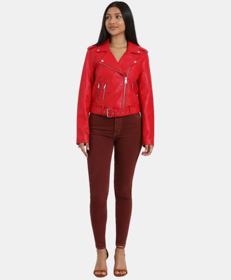 Chaqueta Mujer Belted Moto Rojo Levis 59544-0160-3