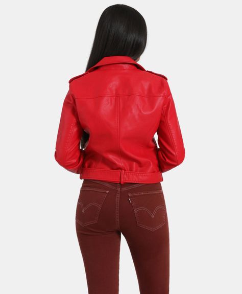 Chaqueta Mujer Belted Moto Rojo Levis 59544-0160-2
