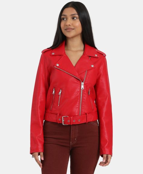 Chaqueta Mujer Belted Moto Rojo Levis 59544-0160-1