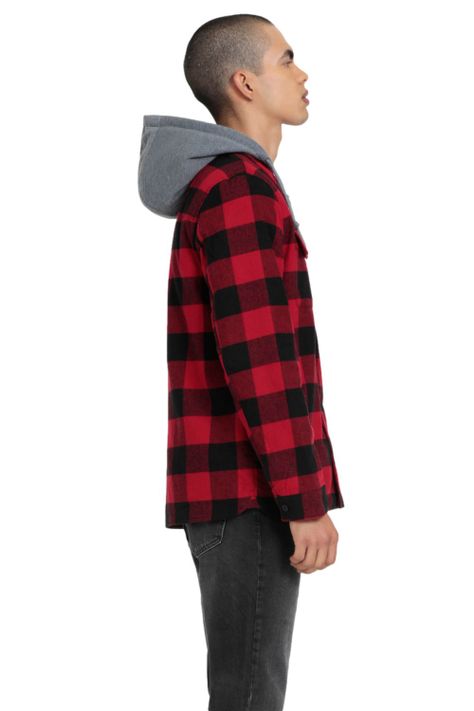 Chaqueta Hombre Cuadros con Capucha Rojo Levis 59491-0196-1