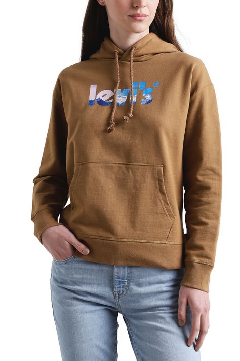 Polerón Mujer Gráfico Hoodie Logo Porter Café Levis 18487-0237-0