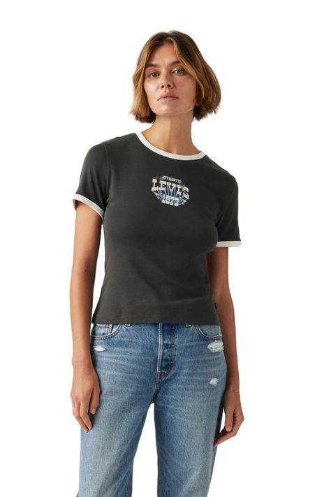 Polera Mujer Graphic Ringer Rickie Negro Levis A3519-0021-0