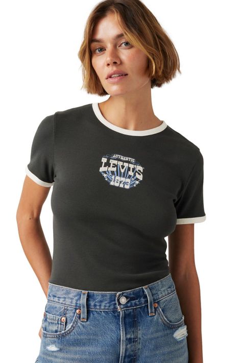 Polera Mujer Graphic Ringer Rickie Negro Levis A3519-0021-2