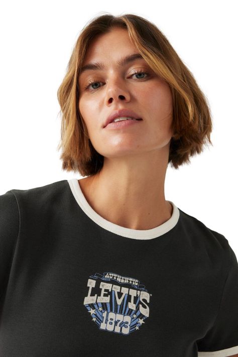 Polera Mujer Graphic Ringer Rickie Negro Levis A3519-0021-3
