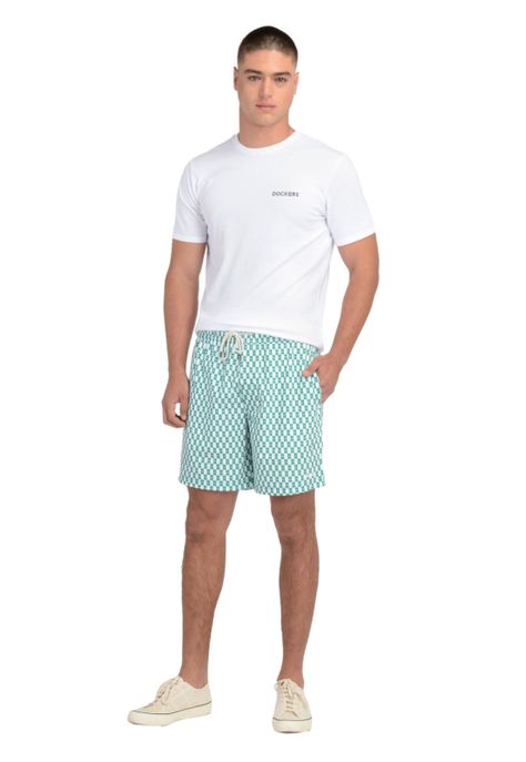 Traje de Baño Hombre Regular Fit Print Verde-1