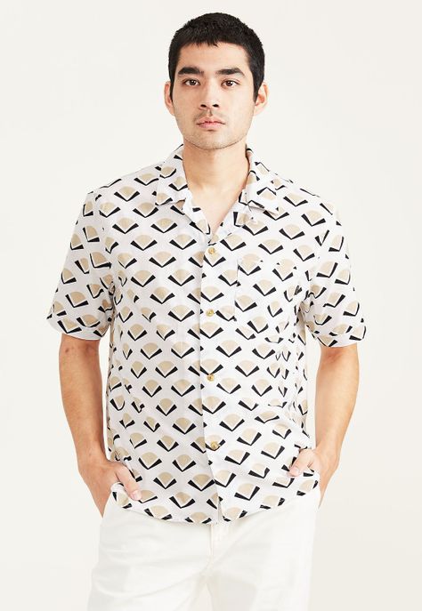 Camisa Seasonal Camp Collar Relaxed Fit Blanca-0