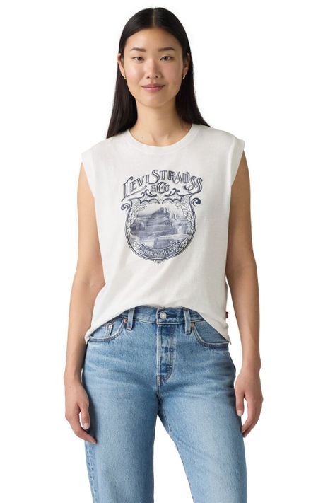 Polera Mujer Boxy Tank Blanco Levis 001MW-0000-0