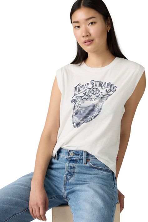 Polera Mujer Boxy Tank Blanco Levis 001MW-0000-2