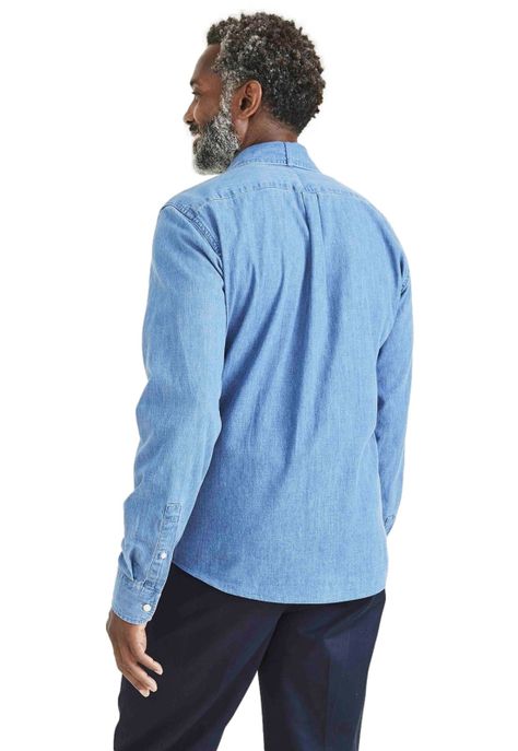 Camisa Hombre Original Button Up Slim Fit Celeste-3