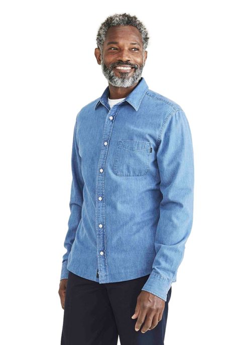 Camisa Hombre Original Button Up Slim Fit Celeste-0