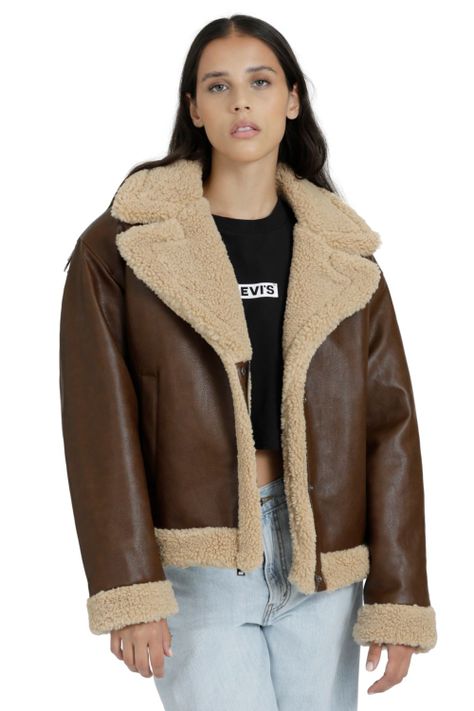 Chaqueta Mujer Faux Sherling Café Levis 59544-0281-4