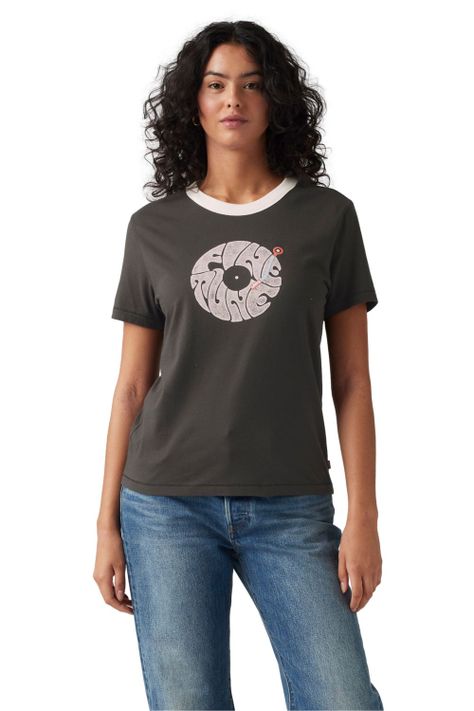 Polera Mujer Gr Iconic Ringer Tee Negro Levis 001IZ-0002-0