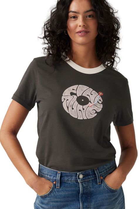 Polera Mujer Gr Iconic Ringer Tee Negro Levis 001IZ-0002-2