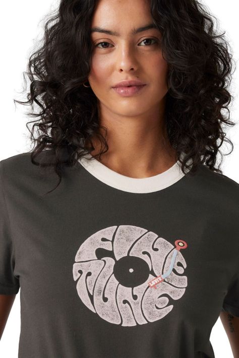 Polera Mujer Gr Iconic Ringer Tee Negro Levis 001IZ-0002-3