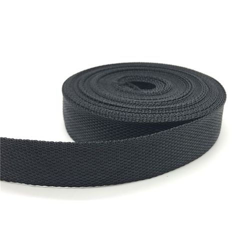 Huincha (cinta) de Mochila, bolso 2.5cm x 5 metros Negra-0