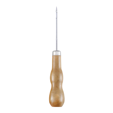Lezna o punzón con mango de madera para perforar y coser-0