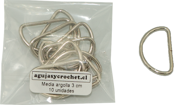 Medialunas (media argolla) 3.4cm, 10 unidades-0