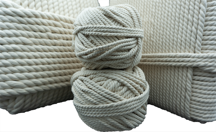 Algodón Torcido 4mm 50m aprox para macramé cuerda/cordon-0