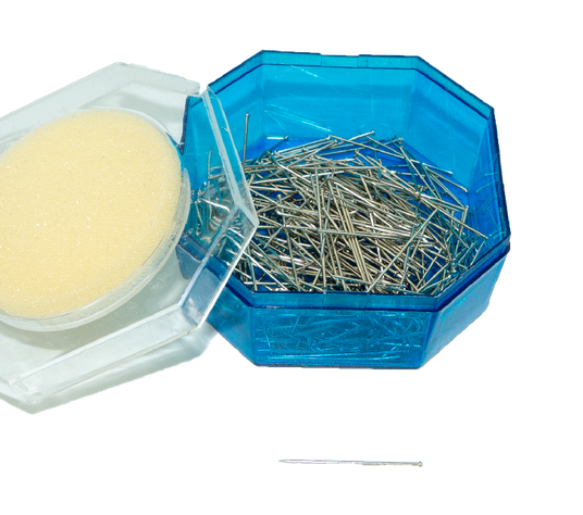 Alfileres cabeza caja azul con esponja 20gr.-0