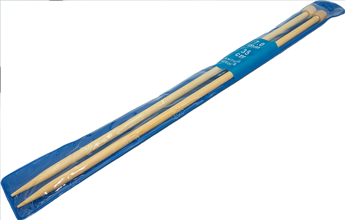 Palillos de Bambú 7.0mm para tejer de 35cm Knitting needles-0