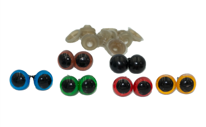 12 ojos de seguridad 10mm 6 colores amigurumis (6 pares)-0