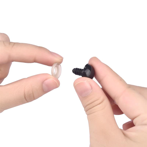 12 ojos de seguridad 12mm Negros amigurumis (6 pares)-1
