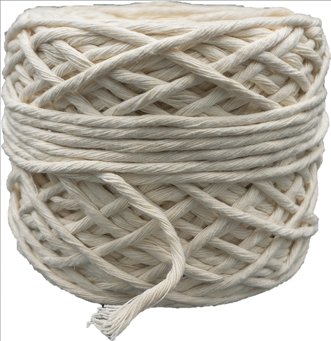 Algodón peinado 3mm macramé 100mts 350gr aprox Cuerda Cordón-0