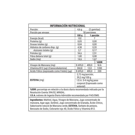 Vinagre De Sidra De Manzana - Gomitas 60 Unidades-1