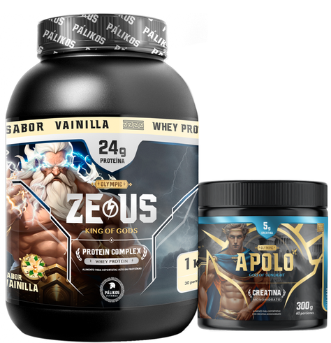 Pack Warrior / Proteina Zeus Complex 1kg Vainilla + Creatina Apolo 300g-0