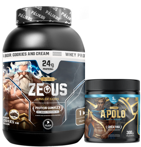 Pack Warrior / Proteina Zeus Complex 1kg Cookies and Creams + Creatina Apolo 300g-0