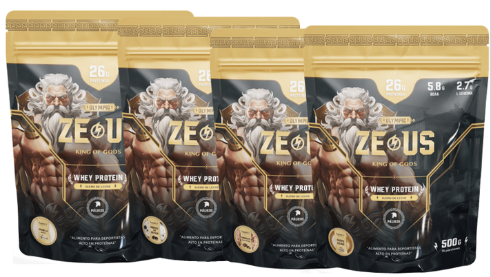 4 Doypack Zeus 100% Whey Protein / 2kg / Prueba nuestros 4 sabores-0