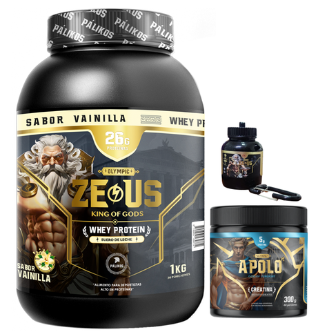 Proteina zeus 100 %whey(sabor Vainilla)+creatina apolo 300g + minibottle-0