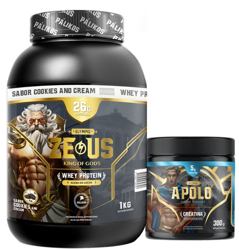 Pack Guerrero 1 kg / Zeus 1kg (Cookies and Creams) + Creatina Apolo 300 g-0