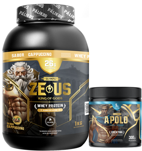 Pack Guerrero 1 kg / Zeus 1kg (Cappuccino) + Creatina Apolo 300 g-0