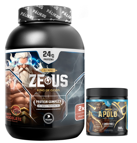 PACK WARRIOR Proteina Zeus COMPLEX 2kg Chocolate Creatina Apolo 300g-0