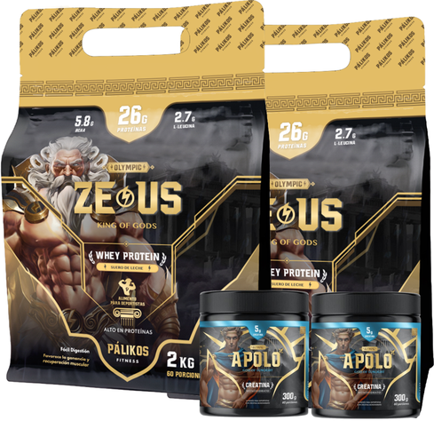 2 Whey Protein Doypack 2kg (2xchoco) + 2 Creatinas apolo 300g-0